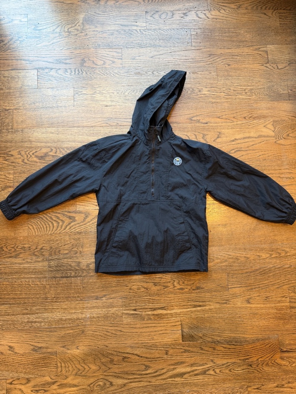 Kids Goat Black Hooded Windbreaker Pullover Size medium